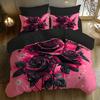 Valentine Day Pink Rose 3D Print Bedding Set Love Romantic Soft Duvet Cover King Queen Twin Single Size Bithday Gift Room Decor