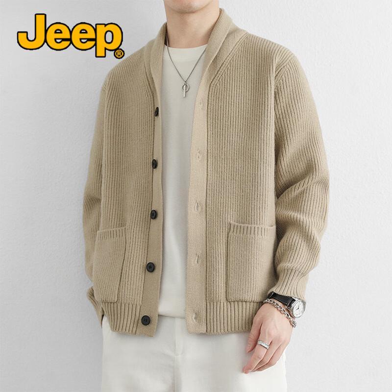 JEEP Men's V-Neck Knit Cardigan Sweater