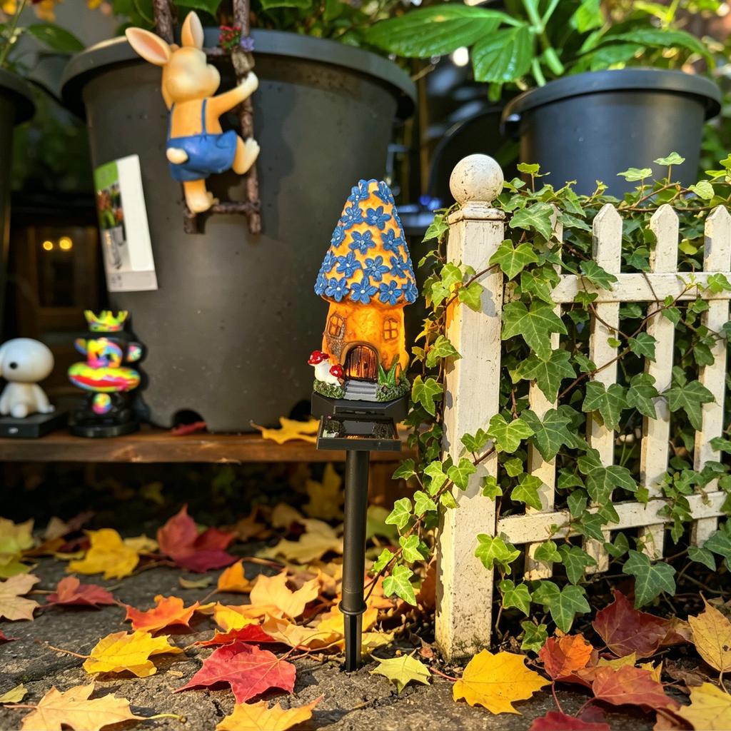 Resin Garden Light Outdoor Decorative Landscape Lawn House Stake Lighting for Yard Patio Walkway