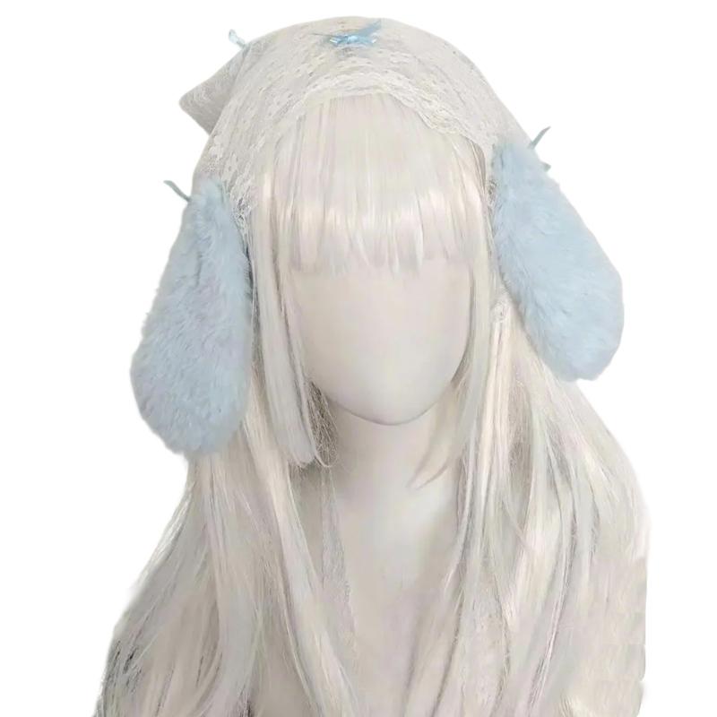 Maid Hair Band Lovely Ruffle Lace Rabbits Ear Headpiece Trendy Hair Accessories For Cosplay And Fashionable Outfits