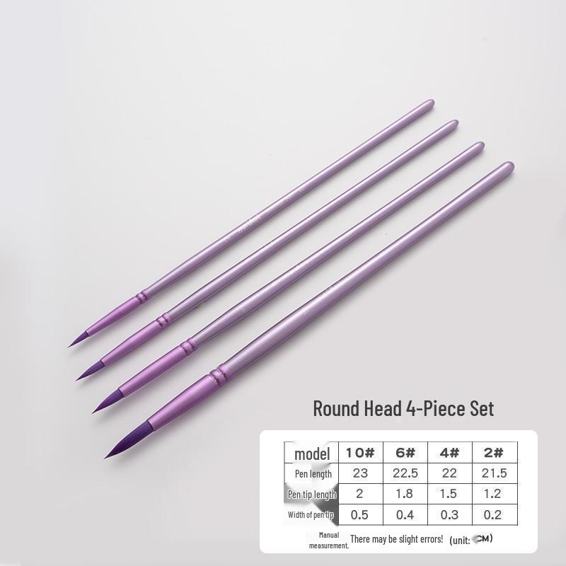Wheat Nylon Hair Flat Head Brush Set for Digital Oil & Watercolor Painting