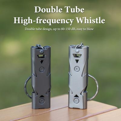 Double Pipe Whistle Pendant Keychain High Decibel Portable Outdoor Survival Emergency Camping Tool Multifunction 1Pc