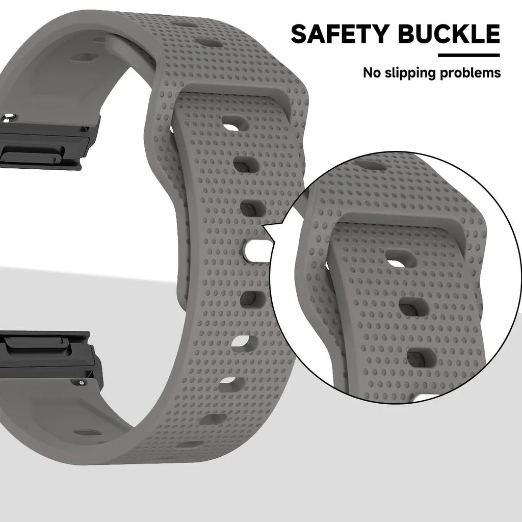 26 22mm Quick Fit Silicone Watch Strap For Garmin  Fenix 8/5/5X/5XPlus/6/6X Pro/7/7x/Forerunner945 925 Sports Band Metal Adapter
