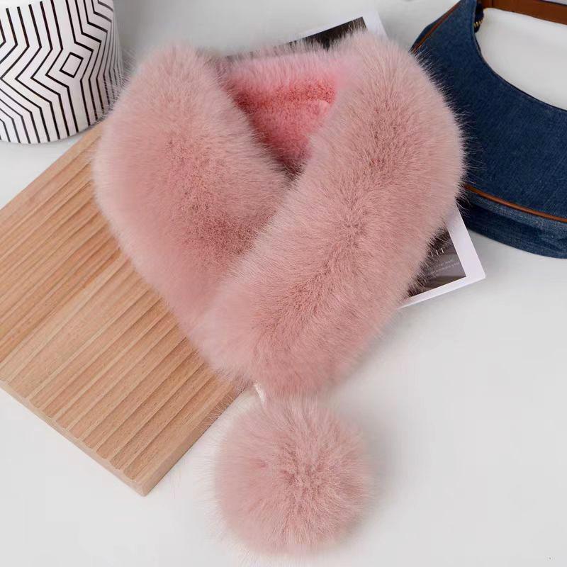 

1 шт. Шарф Плотный Плюшевый Высококлассный Нежный Теплый Пушистый Модный Меховой Воротник Приятный для кожи Стильный