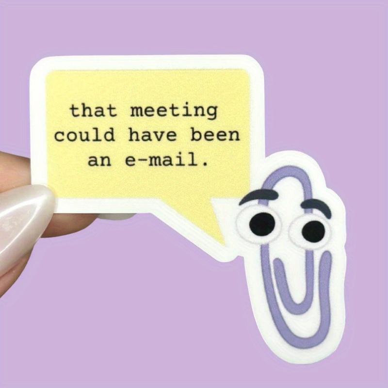 Clippy Sticker, Corporate Humor, Office Lingo, Durable for Laptop,  Luggage, Skateboard & More - Perfect for Teens, Adults, Creative Decor & Gifting