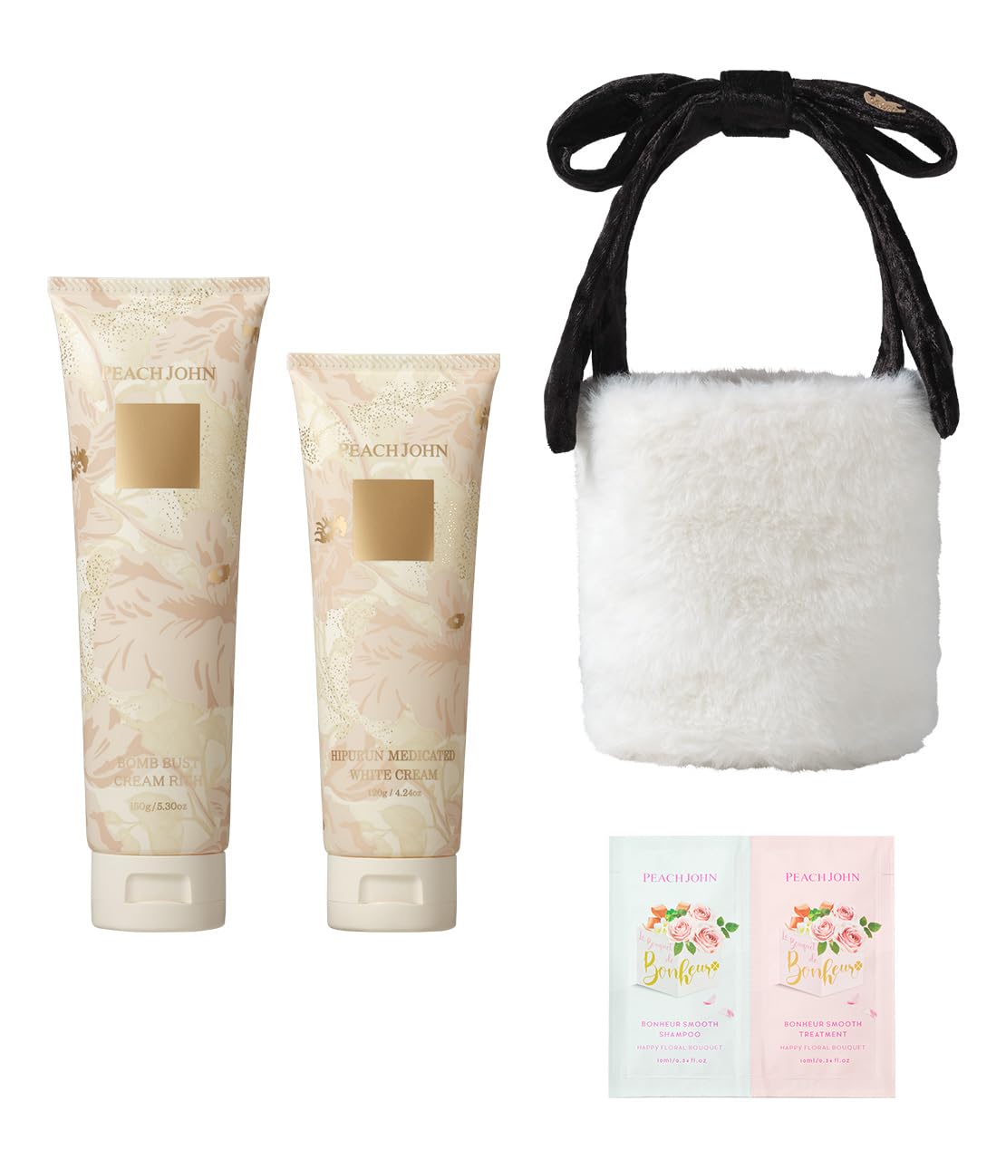 [Comes with a 2-way mini fur bag. A set of bust cream and hip cream that fills your bust and hips with a clean, sophisticated fragrance and