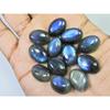 13X18MM Natural Labradorite Blue Fire Oval Cabochon Loose Gemstone 12Pcs Lot C-1082