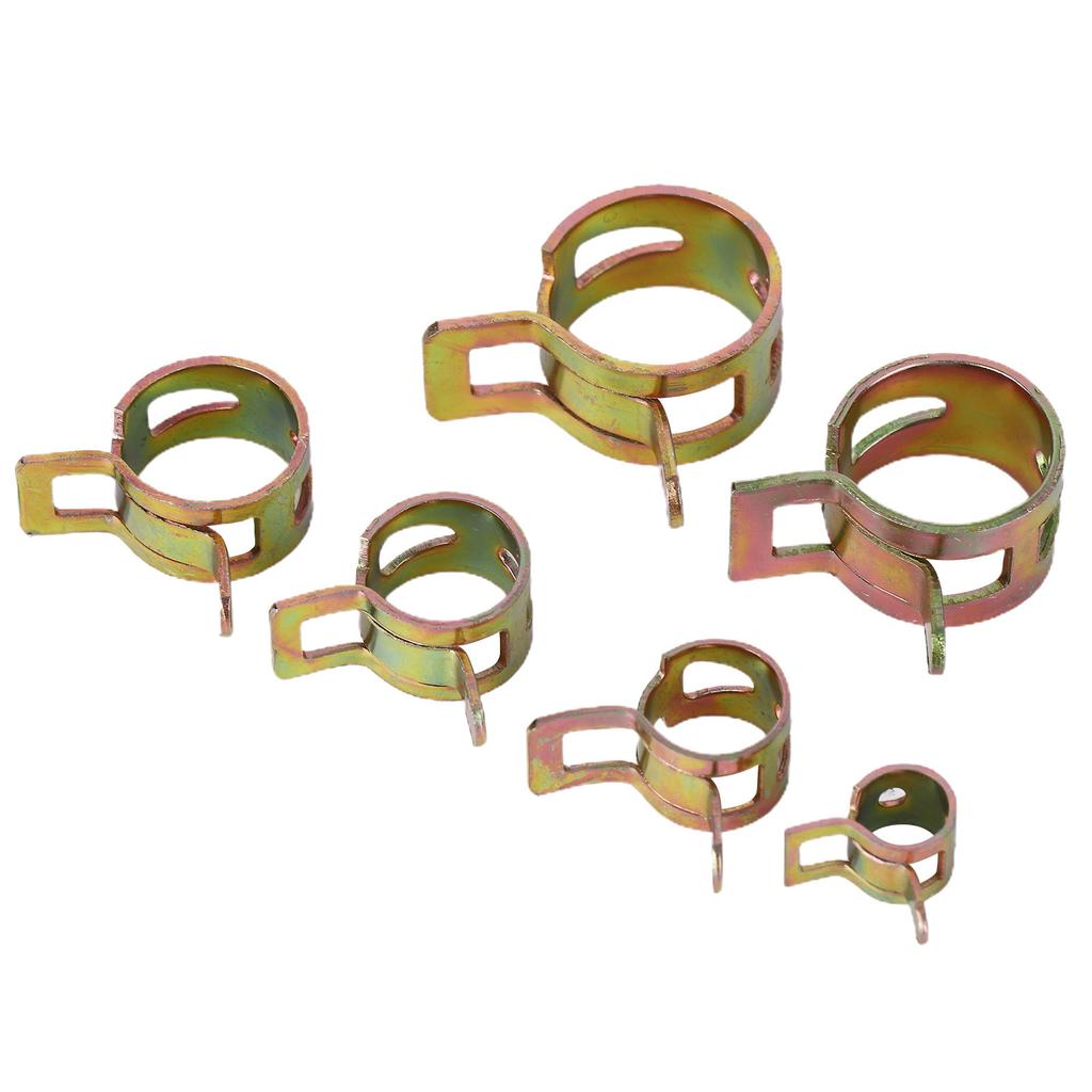 60pcs/Set Fuel Line Clamps Stainless Steel Tubing Pipe Spring Clips 6/9/10/12/14/15mm