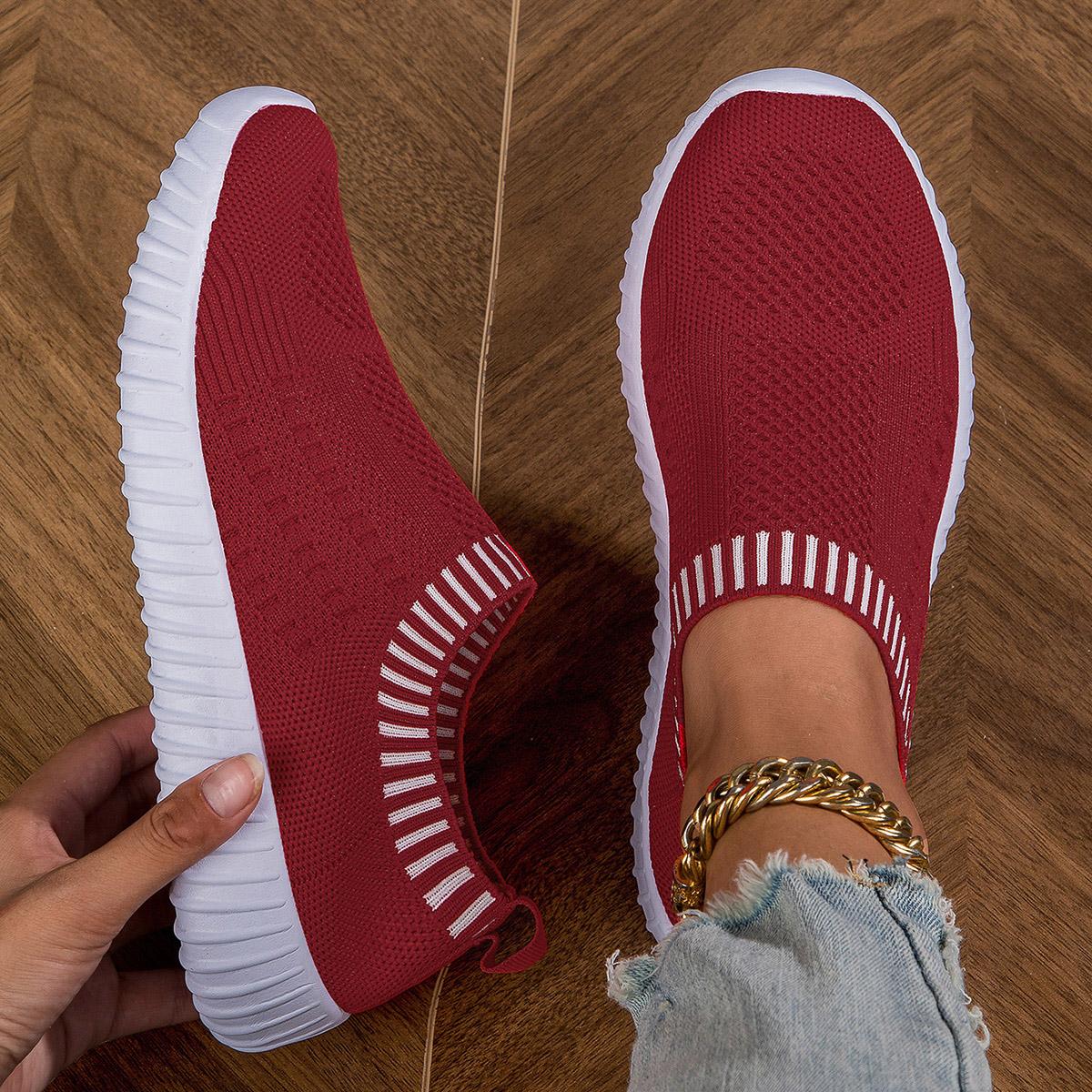 

Повседневные полые спортивные летние уличные теннисные сетчатые модные одинарные туфли для женщин, дышащие, вулканизированные 36 красный