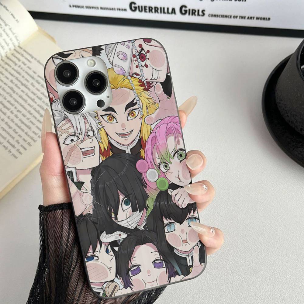 Japanese Anime D-Demon S-Slayer Phone Case For IPhone 17 16 15 11 12 13 14 Pro Max Soft Corrugated Silicone Cover Case