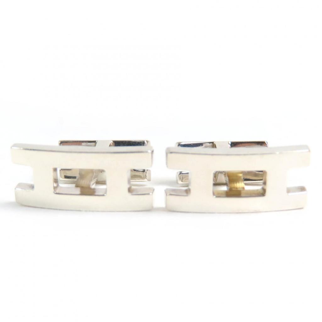 Very Good HERMES Cufflinks cufflinks H logo Silver AG925 mens Used
