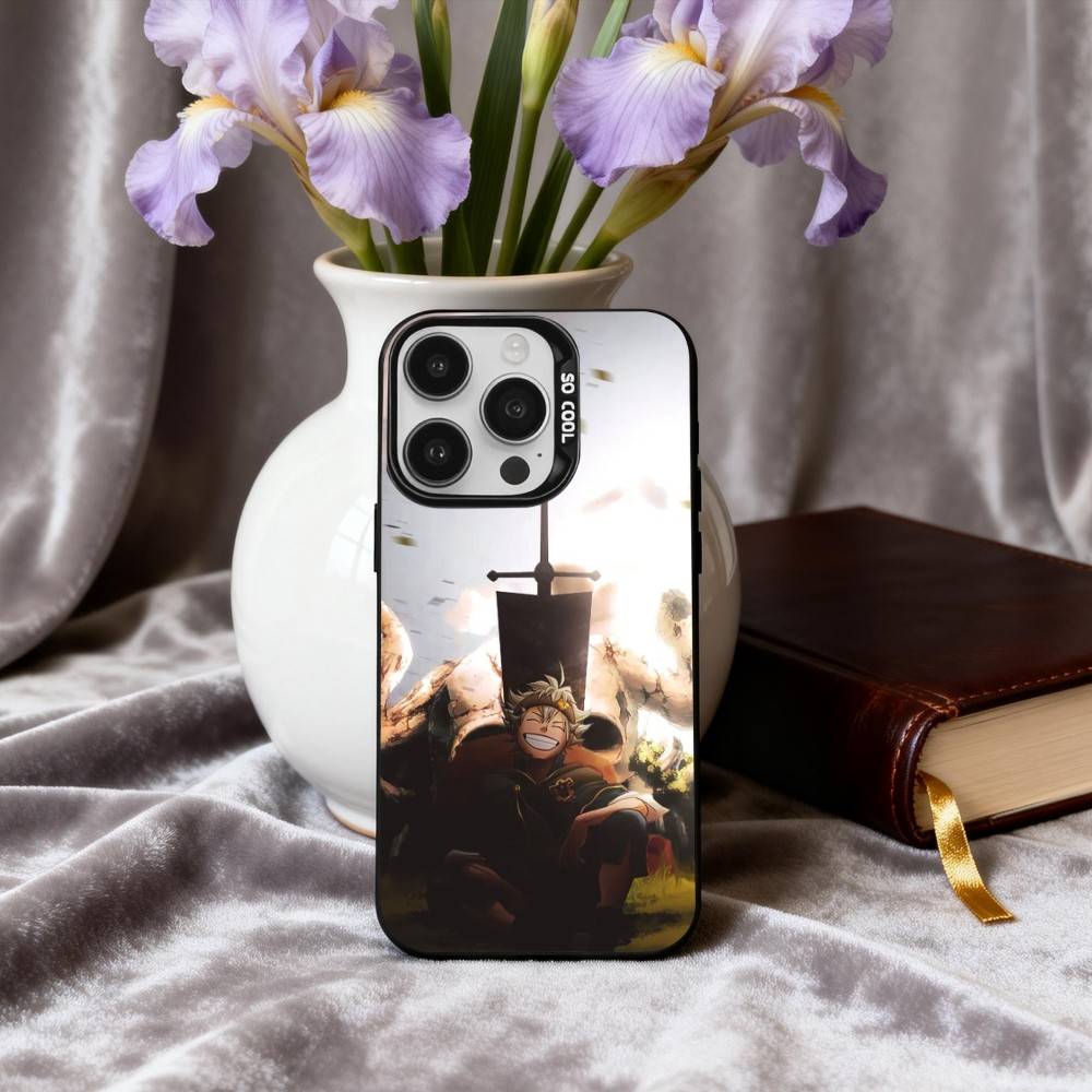 Anime Cool A-Asta B-Black C-Clover  Phone Case For iPhone17,16,15,14,13,12,11 Plus,Pro Max Black Candy Silver Phone Case
