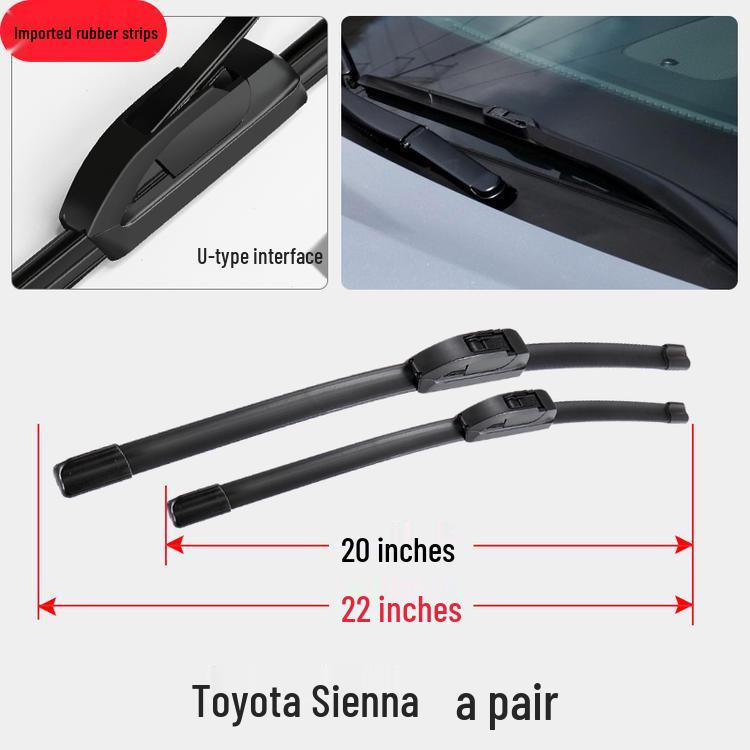 Sienna Special Boneless Wiper Rubber Strips & Original Car Wiper Blades