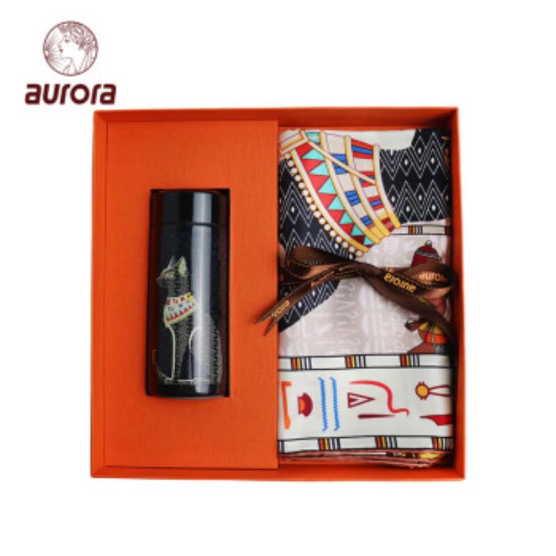 Aurora Women's Silk Scarf & Thermos Gift Set