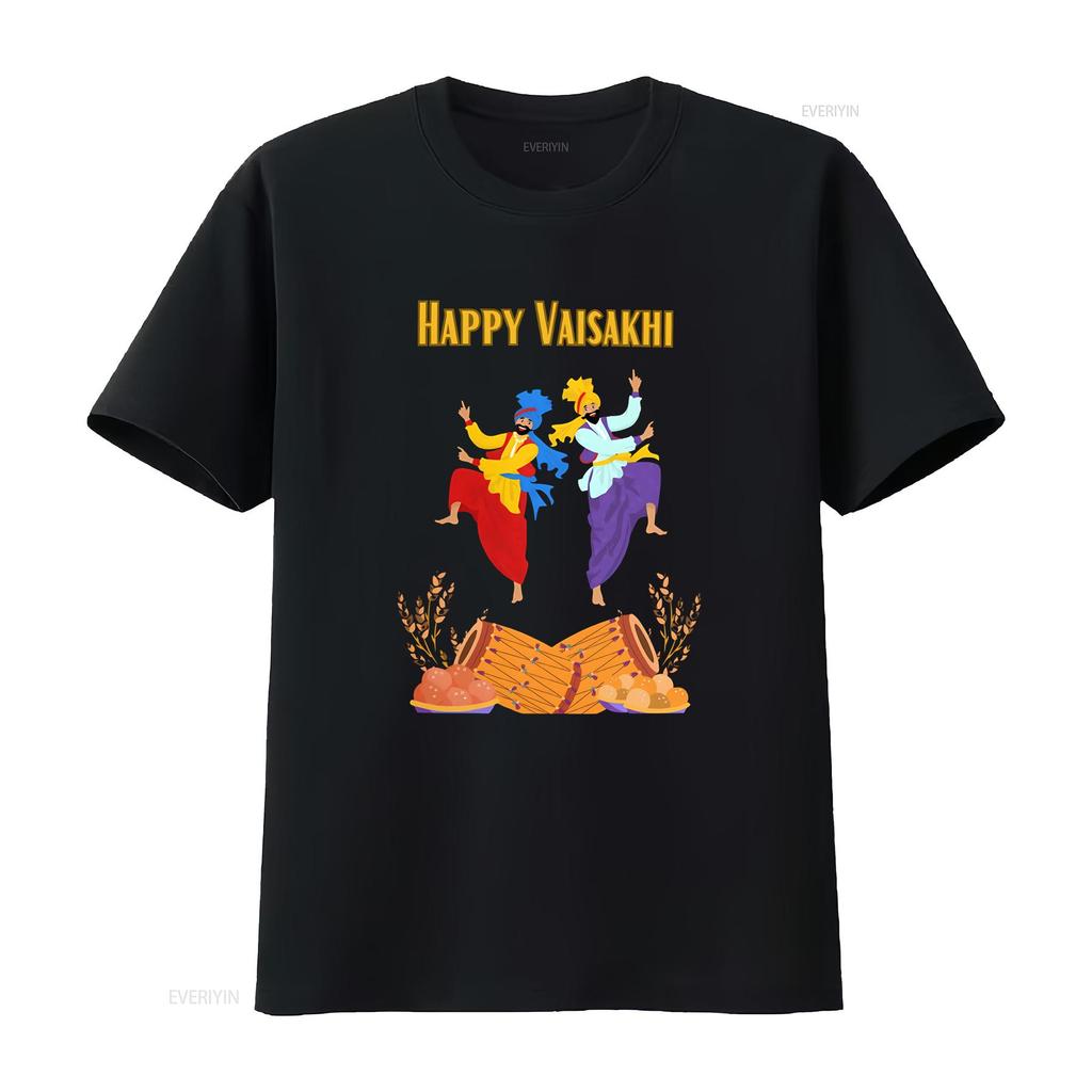 Vibrant Punjabi festival T Shirt with Bhangra Dancers Cultural Celebration vintage Washed Comfortable Versatile