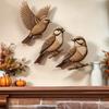 3 st träsparvar väggkonst rustik 2D flygande fåglar vägghängande dekor för vardagsrum sovrum barnkammare barnrum bondgård