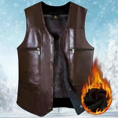 Men's Sleeveless V-neck Vest  Casual And Comfortable Fleece Lined Vest Jacket
