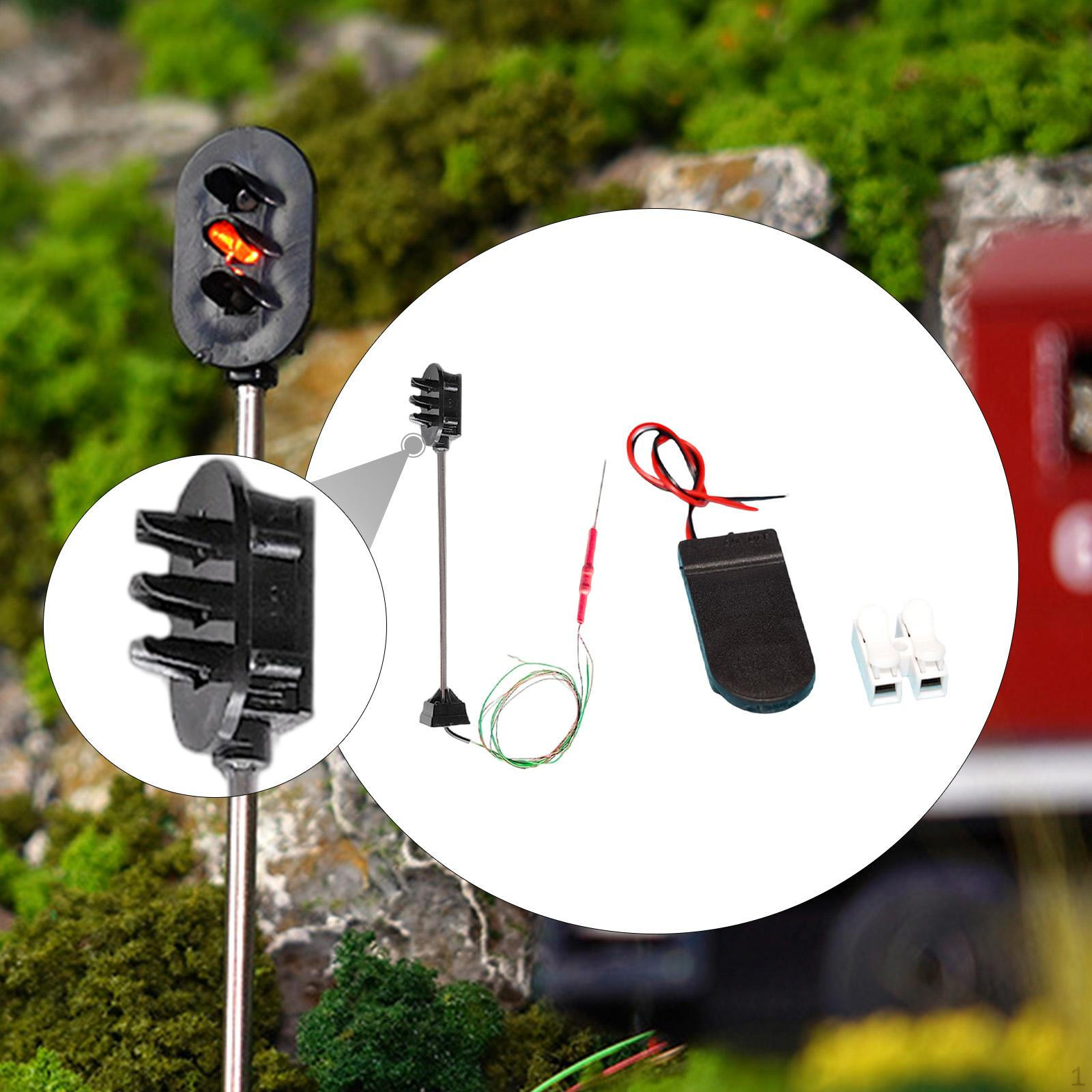 

Модель Поезда Светофоры Знак Переезда Микро Ландшафтный Свет для Сказочного Сада 12v