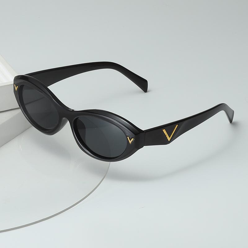 Trendy Cat Eye Sunglasses For Women UV Protection High End Letters V Design Personalized Fashion 77115