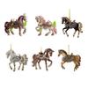 1/2/3/4/5/6/7/8/10/12/15/20/25 Pcs Horse Ornaments For Christmas Tree Metallic Rhinestones Horse
