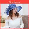 American Summer Womens European Wide Brim Organza Mesh Sun Hat