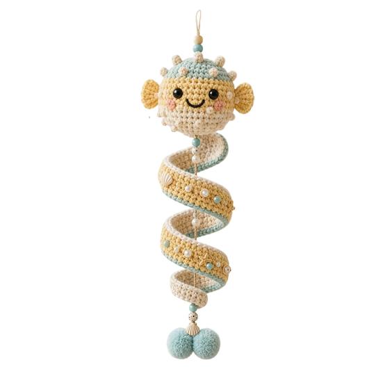 Decorative Pendant Making Kit Ocean Animal Spiral Crochet Kit, DIY Coastal Hanging Ornament Beginner Craft for Adults with Yarn And Accessories Teens,