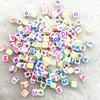 100pcs 7x4mm 6x6mm Mixed Alphabet Letter Beads Charms Beads for Making Jewelry Diy Handmade Bracelets Accessories