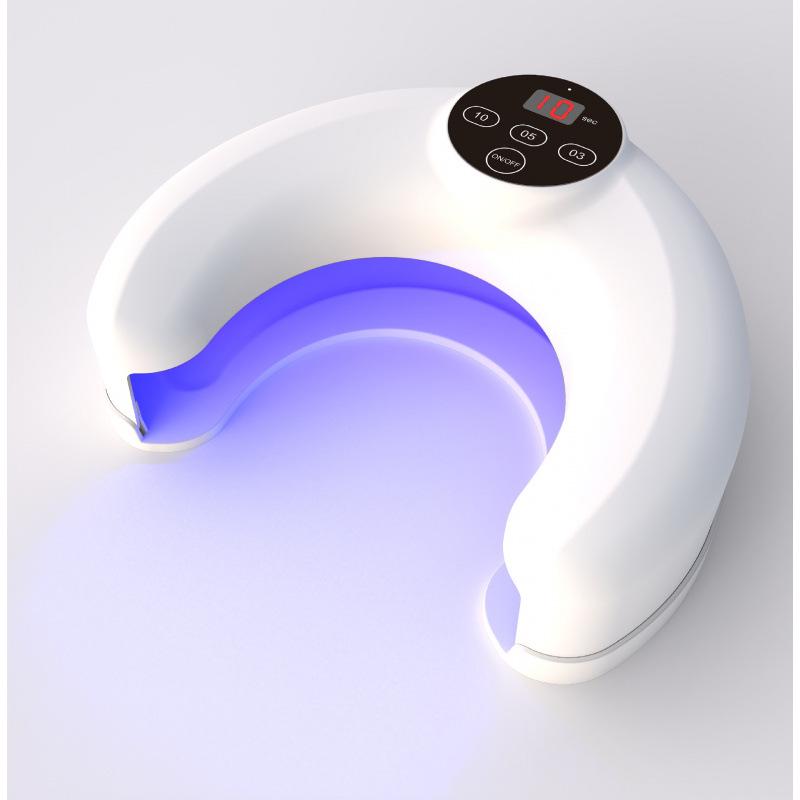 Quick-dry Crescent Nail Lamp: Anti-Black Hand, Dual Light Source, Telescopic, U-shaped Phototherapy.