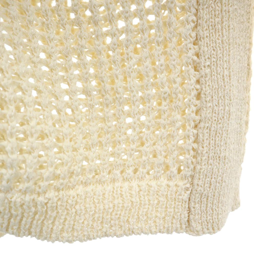 CITEN Long Sleeve Mesh Loose V-neck Knit F Ivory Women Used