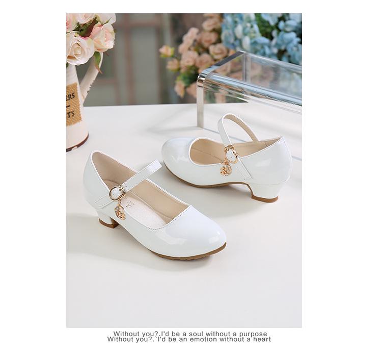 Girls' High Heel Leather Princess Shoes - Crystal Design, Spring/Autumn, Children's Performance Footwear, New Korean Style