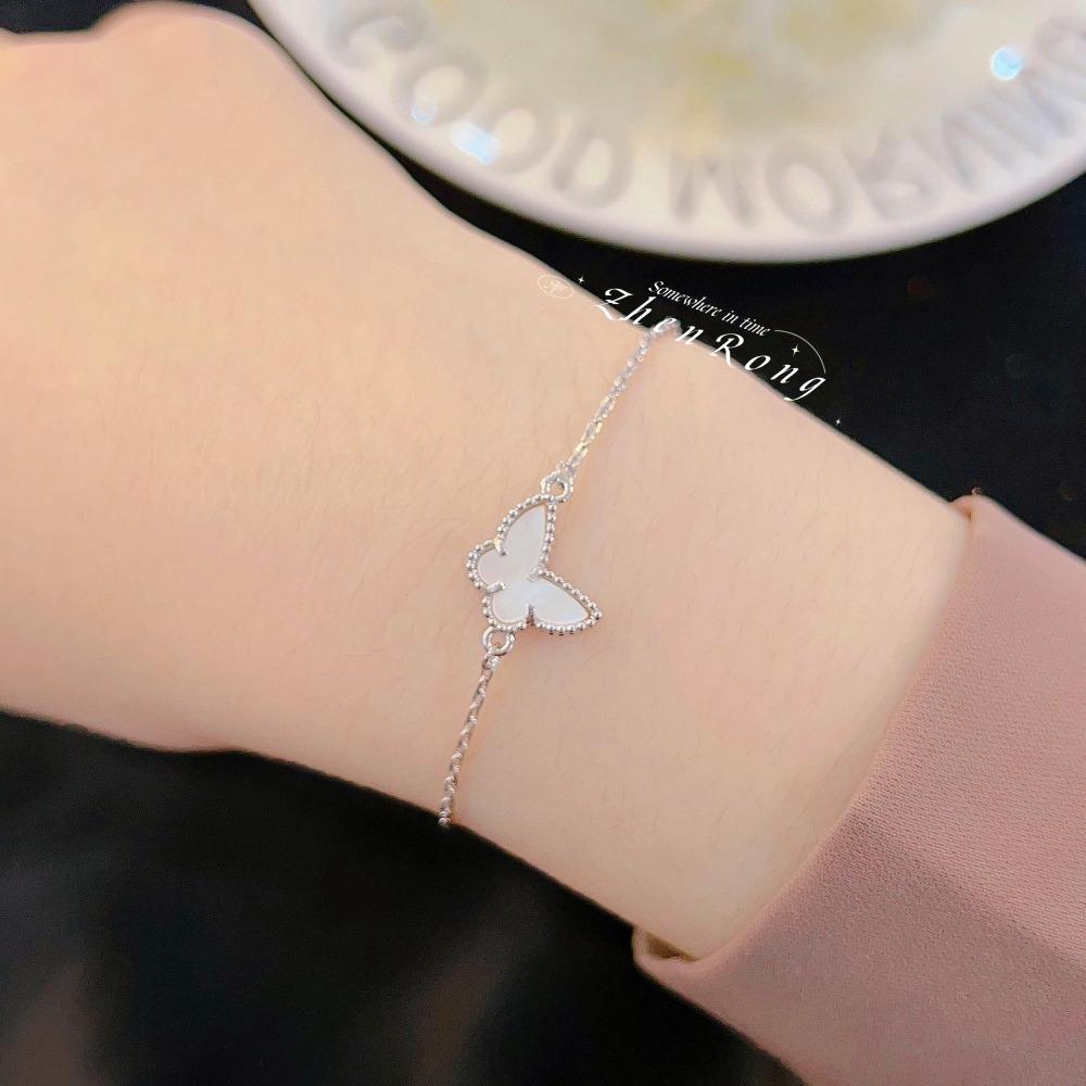 Elegant Blue Turquoise Bracelet for Women Minimalist Butterfly Design Luxury Fashion Jewelry Trendy Accessories