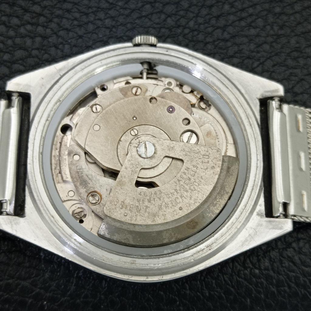 AUTOMATIC VINTAGE ORIENT CRYSTAL JAPAN MENS BLACK COLOR DIAL WATCH A707757-1