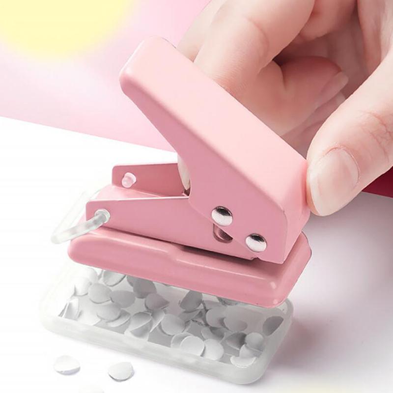 Kawaii Cute Office School Binding Supplies Stationery Single Ring Mini Hole Punch 1 Hole Portable Round Hole Puncher