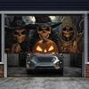 1 Piece  Halloween Garage Banner  Three Skeleton Wizards Evil Staring At You In the Background  Party Atmosphere Background