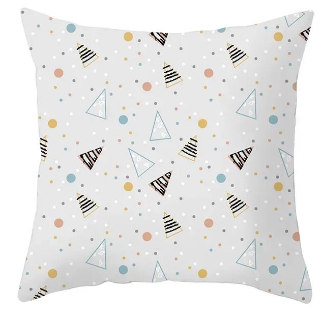 40/45/50/60cm Merry Christmas Santa Claus Printed Cushion Cover for Home Living Room Sofa Decoration Square Pillowcase