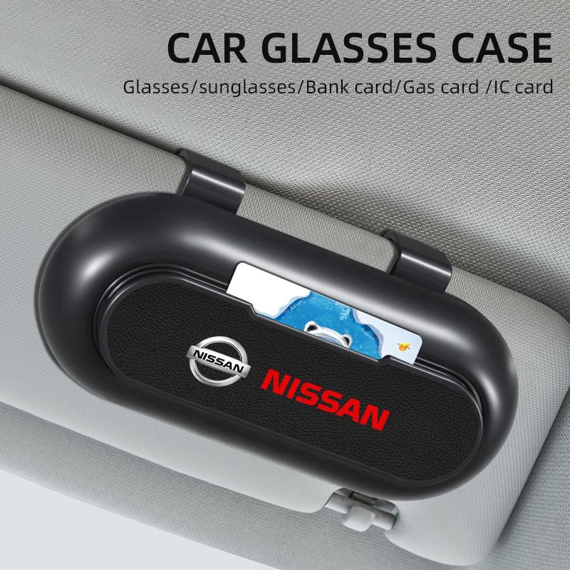 Auto Accessories for Nissan X-trail Qashqai Note Juke Sentra Patrol Navara Car Sunglasses Holder Glasses Case Cage Storage Box