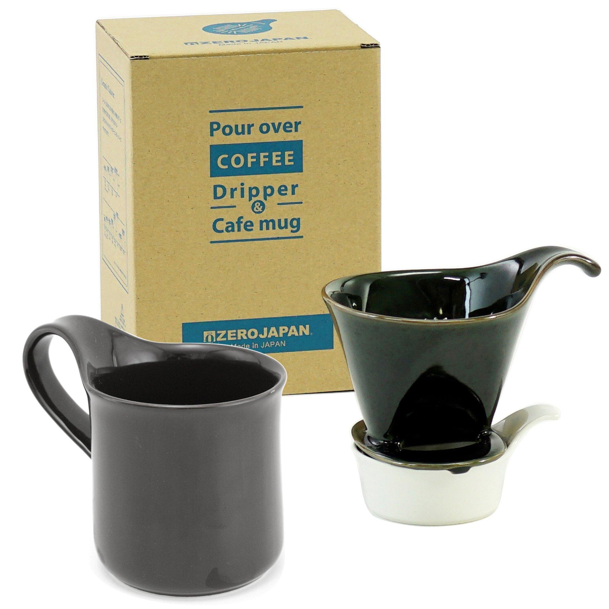 ZEROJAPAN Gift Coffee Dripper L Cafe Mug Black Set & (with tray) DMZ-16 AGN/BK чёрный