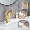 Golden Swan Bathroom Basin Faucet Bathtub Faucet New Design Swan Faucet Copper Gold Faucet Hot and Cold Faucet