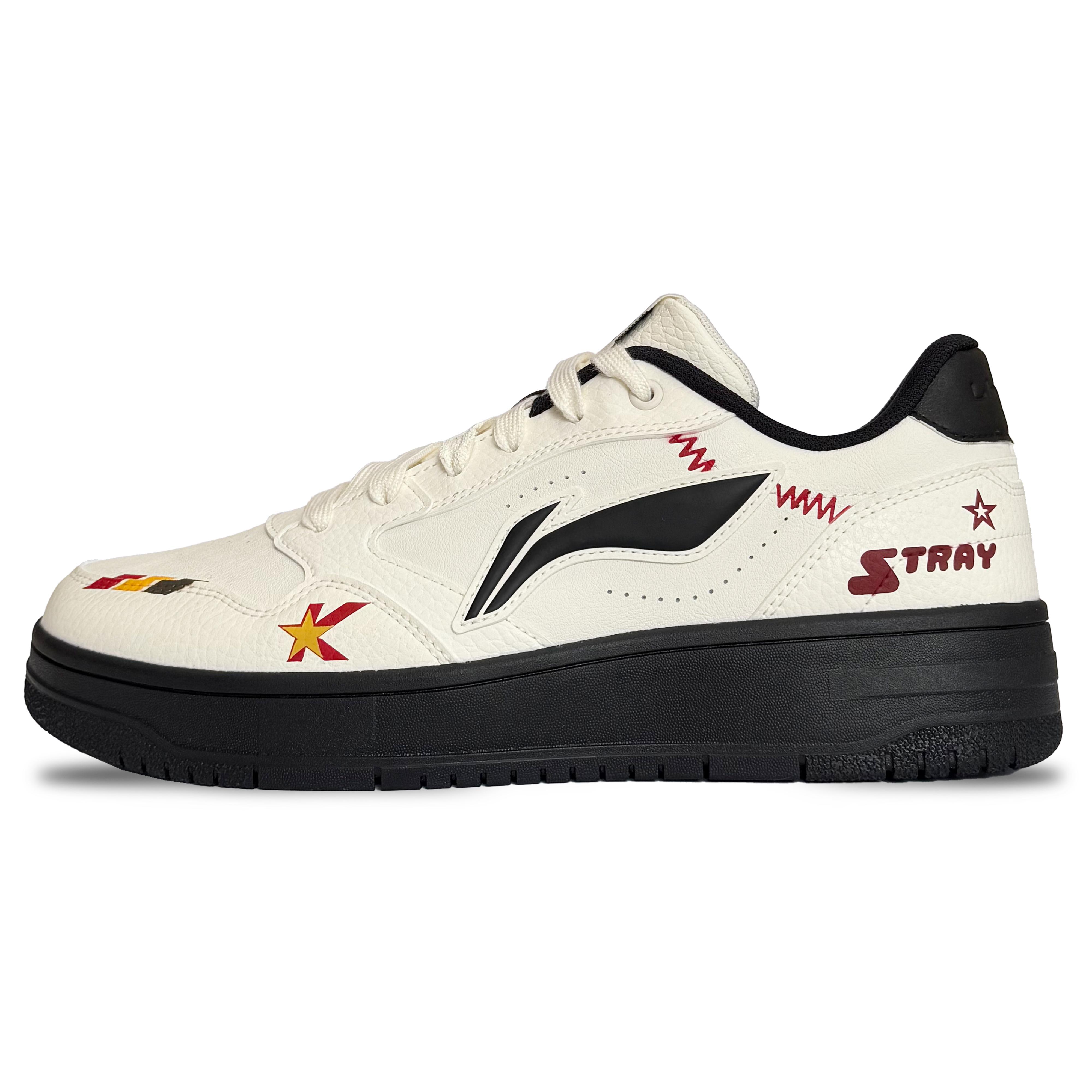 Li Ning Tianji Мягкая амортизация Нескользящие Низкие Скейтборд-обувь Женская Кремовый AGCU272-6(КомандаК-) 37