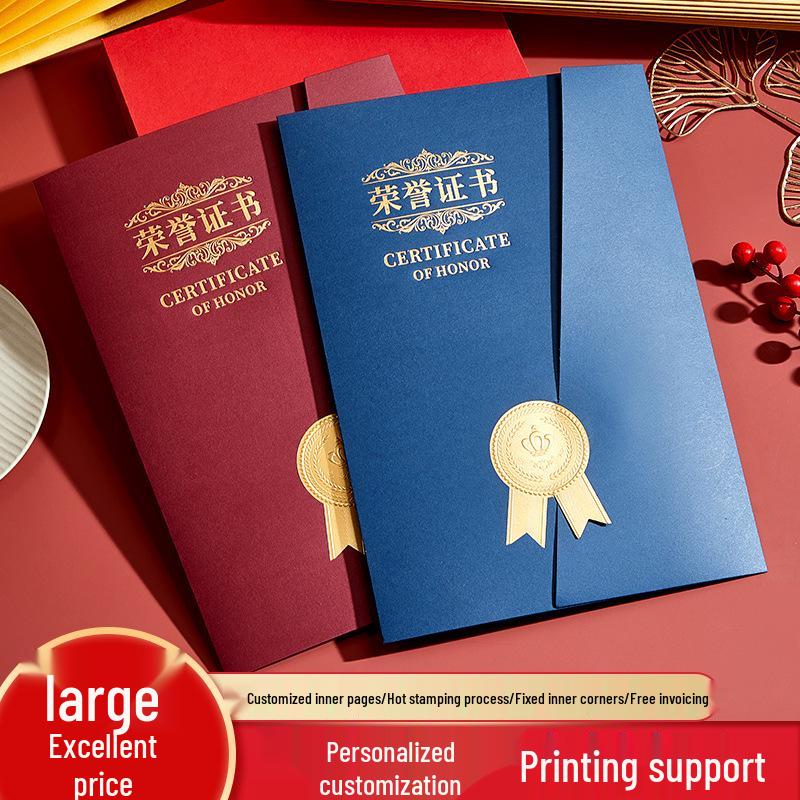 Honor Certificate Cover: A4 European Tri-fold for Outstanding Students