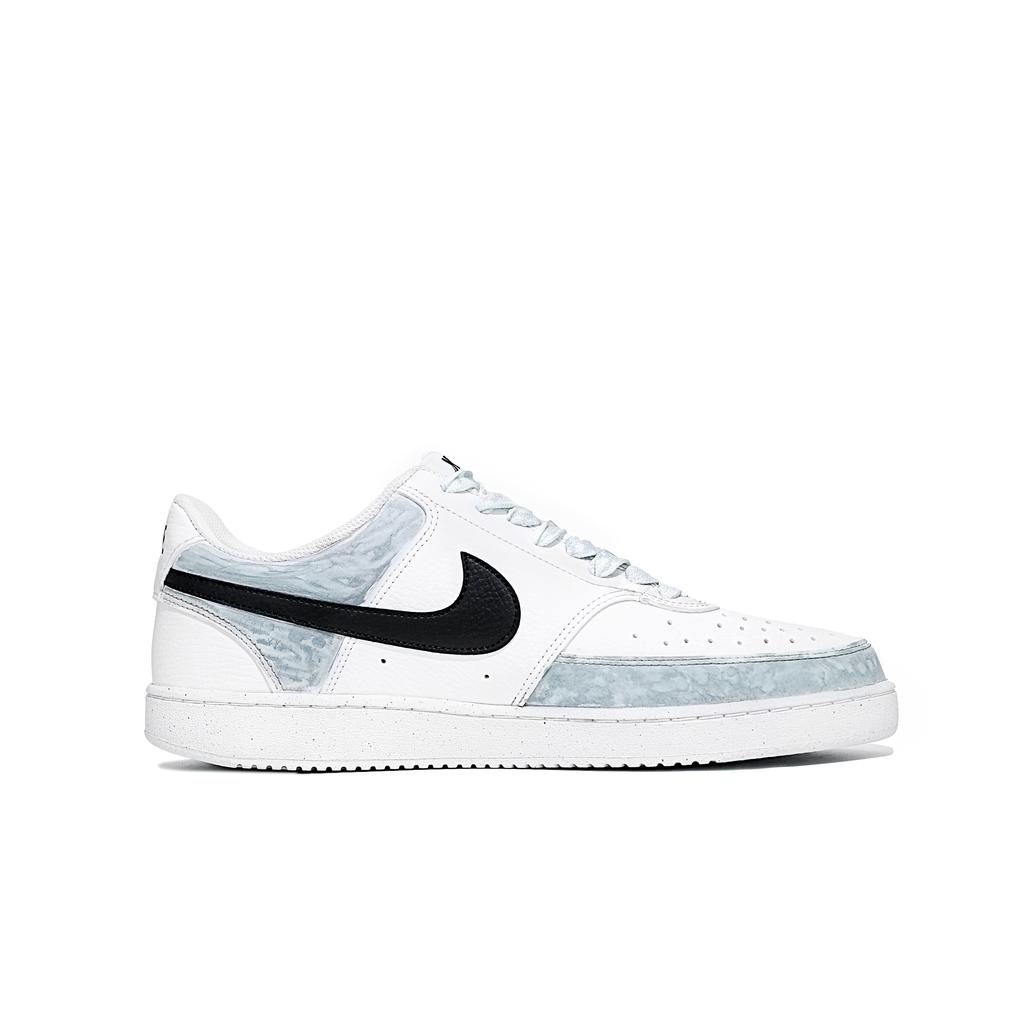 Nike Court Vision 1 Leather Slip Resistant Abrasion Resistant Low Top Skateboard Shoes Men's Black Blue White DH2987-110(Team309-QD)