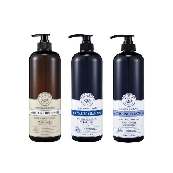 Dr.SEED Super Seed Bomb Shampoo, Treatment, Body Wash 500ml, 1000ml (Bebe Musk, Midnight Rose) (30 Options)