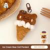 1/5 Pcs Cute Plush Pendant Ice Cream Animal Pendant Backpack Keychain Versatile Pendant