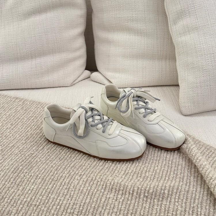 Soft leather version~ College style color matching versatile German training shoes women's 2025 spring soft-soled sports versatile casual Forrest Gum