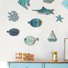 Handcrafted Wooden Fish School Wall Art Hanging Sculpture Ornaments Set For Coastal Nursery Decors Beach Theme Design