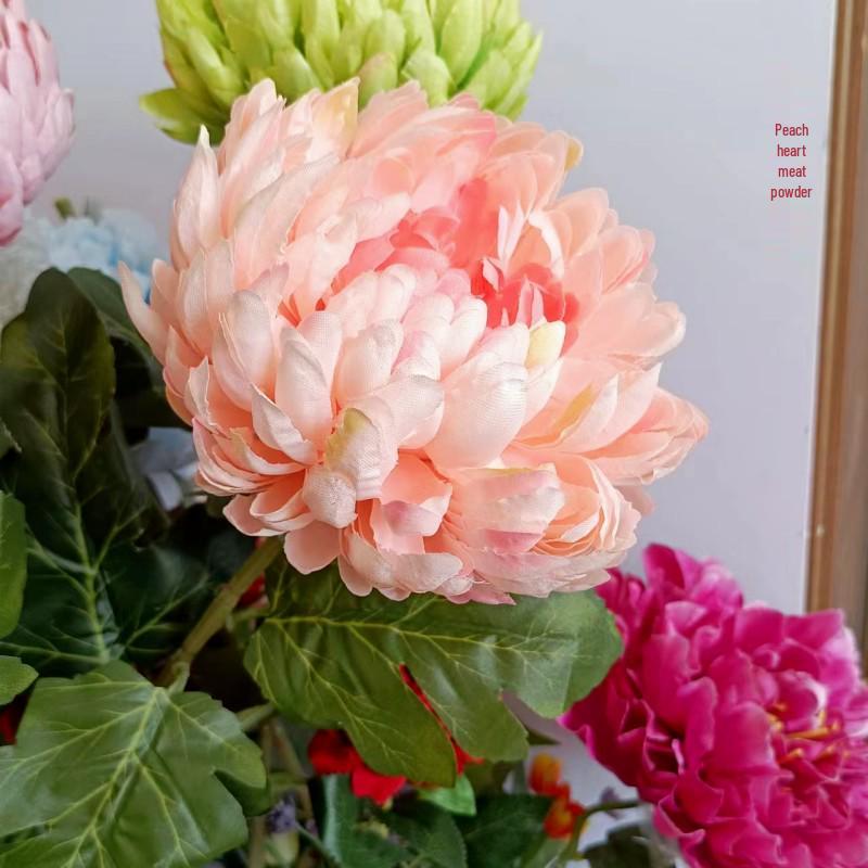 Large Artificial Chrysanthemum, Gaillardia, and Peony Flowers for Home Decor and Photo Props