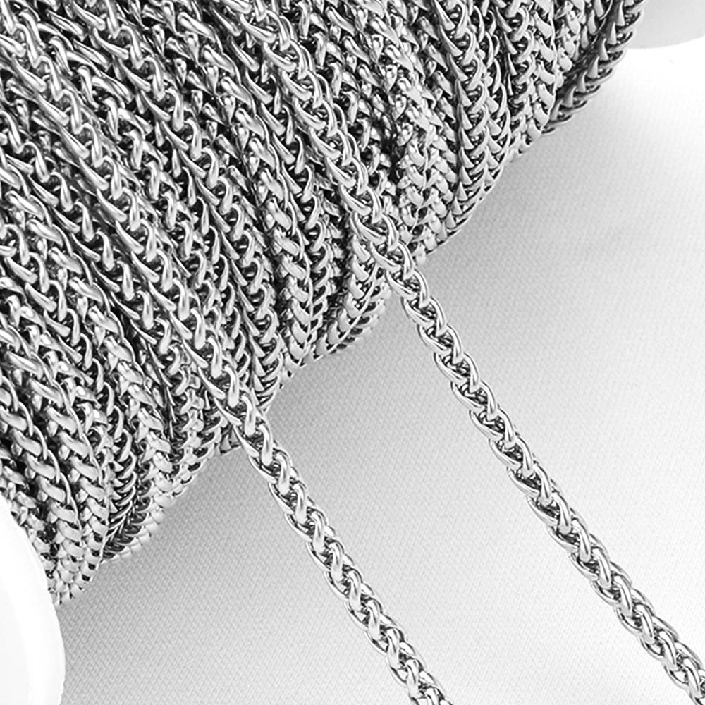

2Meters Stainless Steel Keel Chain Gold Color Thick Link Chains for Necklace Bracelet DIY Jewelry Making Wholesale Waterproof Width 3mm