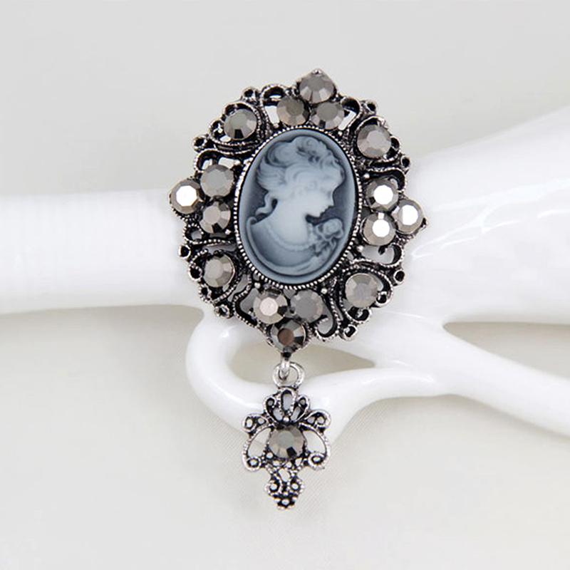Spilla Pendente da Donna Stile Vittoriano Cameo per Festa di Matrimonio