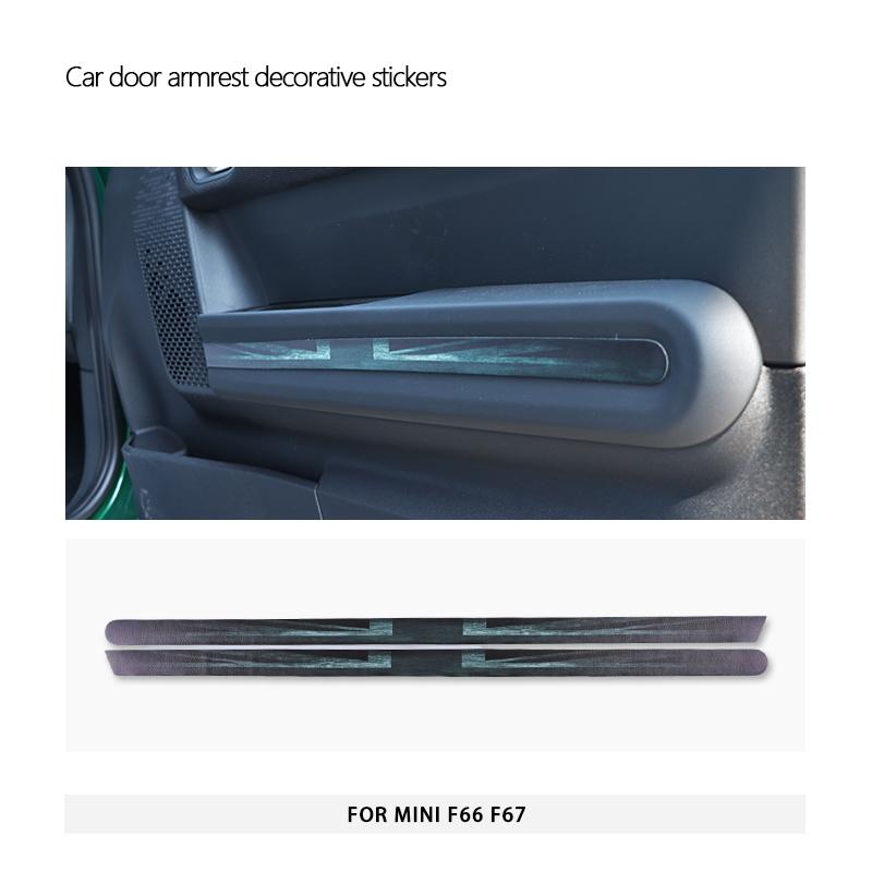 For Mini Cooper F66 F67 2024 2025 Car Door Armrest Decorative Leather Stickers Interior Protection Sticker Car Accessories