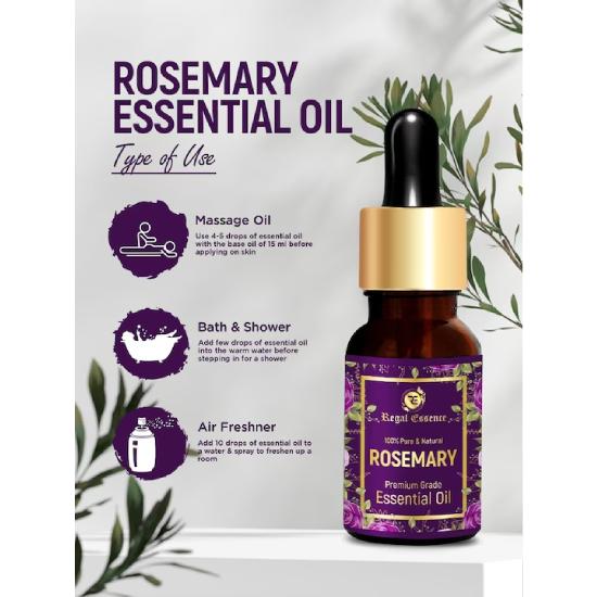REGAL ESSENCE Ätherisches Rosmarinöl für das Haarwachstum | Ätherische Öle für Haut und Haar | Reines Rosmarinöl| - 15 ml